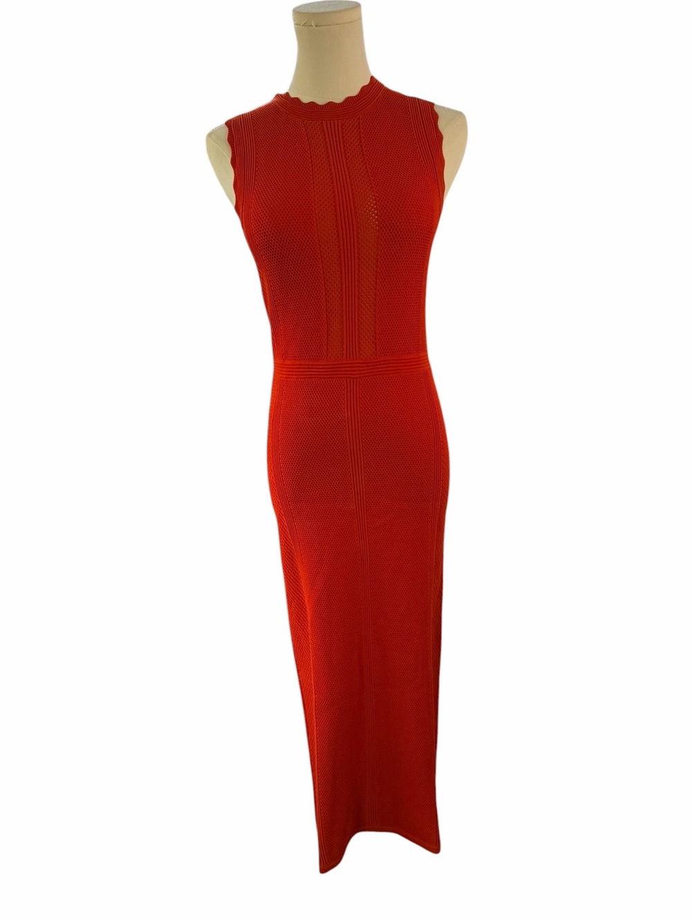 House of Harlow 1960 Orange Open Knit Midi Dress Size Small